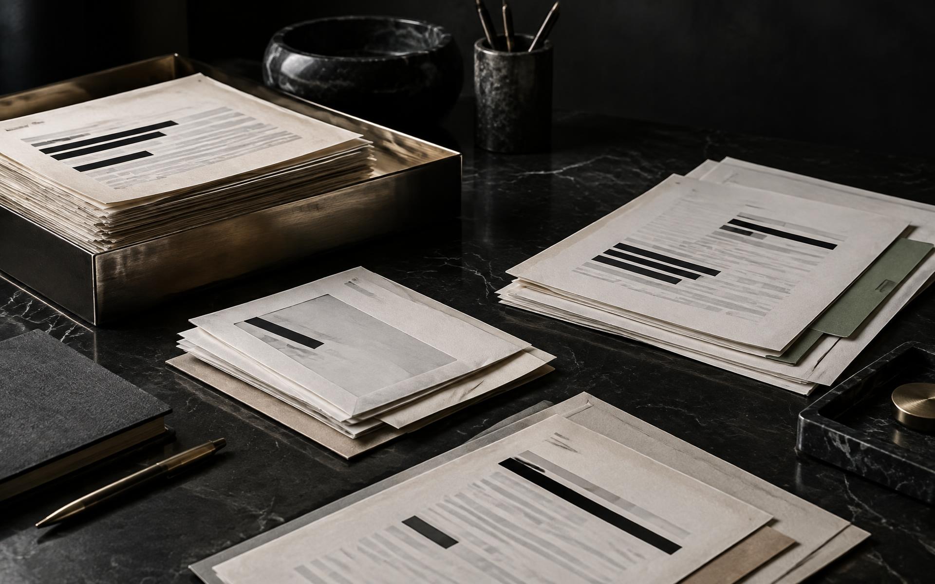 Redacted case documents arranged for private review